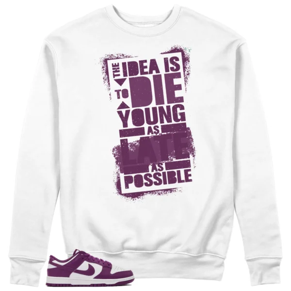 Die Young Sweatshirt to Match Nike Dunk Low White Viotech