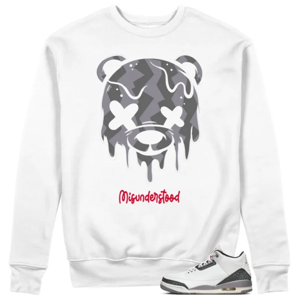 Drippy Bear Sweatshirt to Match Jordan 3 Cement Grey