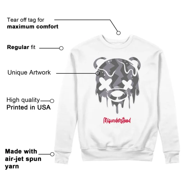 Drippy Bear Sweatshirt to Match Jordan 3 Cement Grey Features