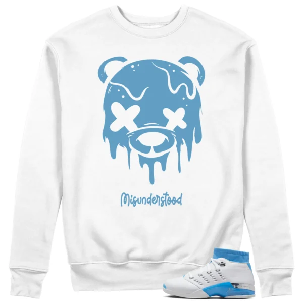 Drippy Bear Sweatshirt to Match Jordan 17 Low UNC 2024