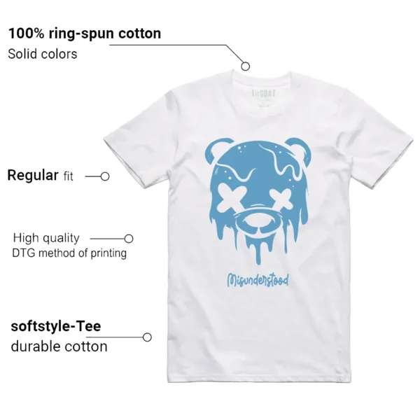 Jordan 17 Low UNC 2024 Matching T-shirt Drippy Bear Features