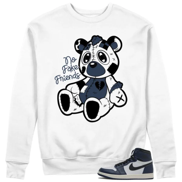 Fake Friends Sweatshirt to Match Jordan 1 High OG Midnight Navy