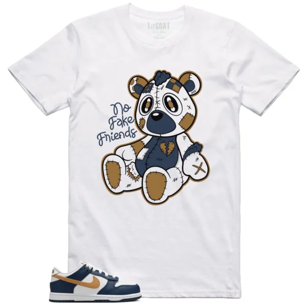 Nike Dunk Low Midnight Navy Wheat Matching T-shirt Fake Friends