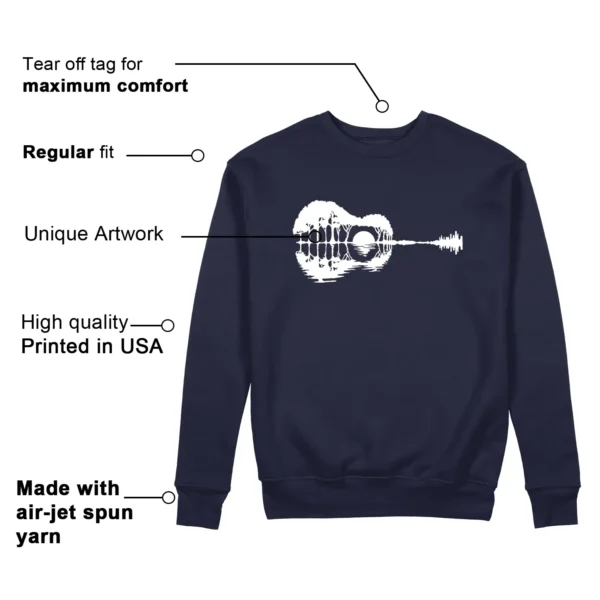 Guitar Sweatshirt to Match Air Jordan 1 High OG Midnight Navy Features