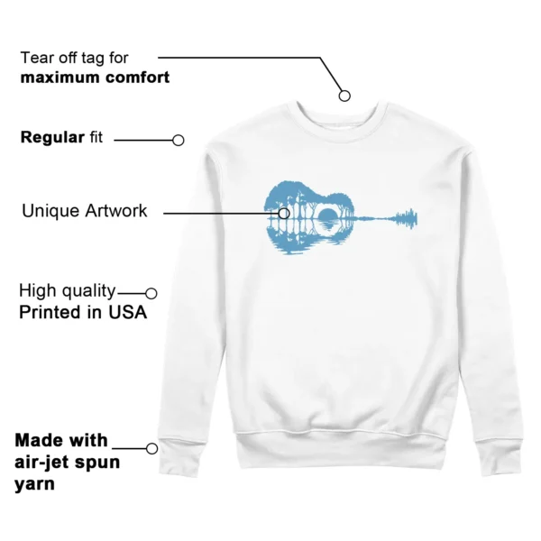 Guitar Sweatshirt to Match Jordan 17 Low UNC 2024 Features