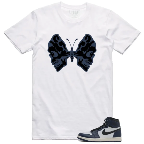 Jordan 1 High OG Midnight Navy Matching T-shirt Halloween Butterfly