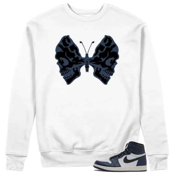 Halloween Butterfly Sweatshirt to Match Jordan 1 High OG Midnight Navy