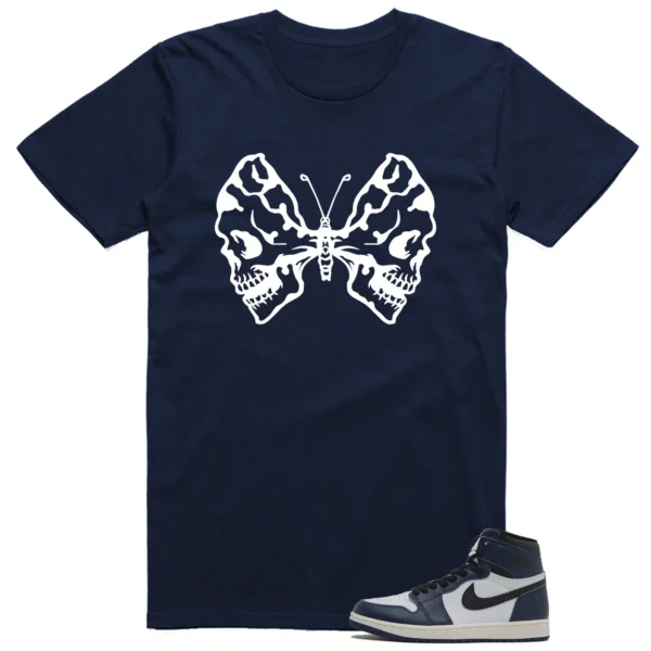 Air Jordan 1 High OG Midnight Navy Matching T-shirt Halloween Butterfly