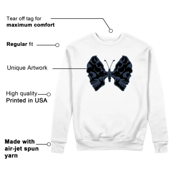 Halloween Butterfly Sweatshirt to Match Jordan 1 High OG Midnight Navy Features