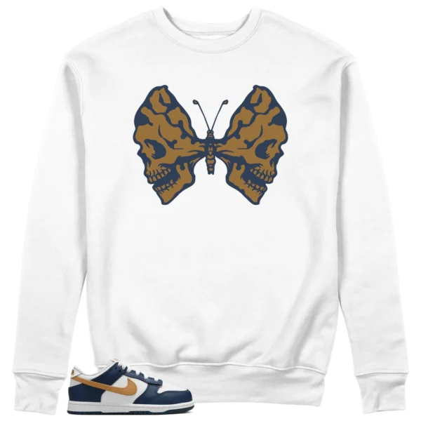 Halloween Butterfly Sweatshirt to Match Nike Dunk Low Midnight Navy Wheat