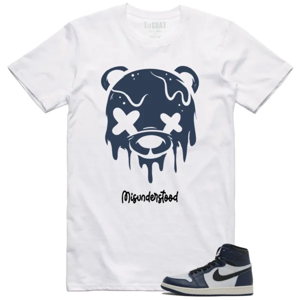 Jordan 1 High OG Midnight Navy Matching T-shirt Halloween Drippy Bear