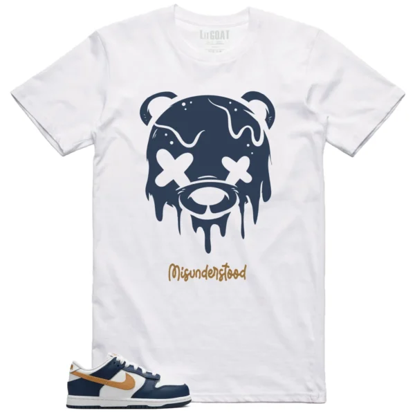 Nike Dunk Low Midnight Navy Wheat Matching T-shirt Halloween Drippy Bear