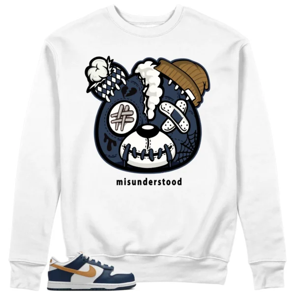 Halloween Teddy Bear Sweatshirt to Match Nike Dunk Low Midnight Navy Wheat