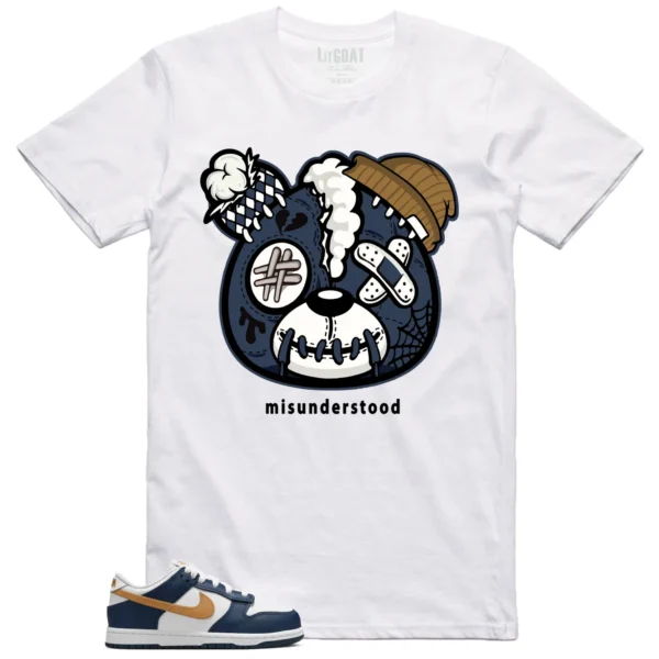 Nike Dunk Low Midnight Navy Wheat Matching T-shirt Halloween Teddy Bear