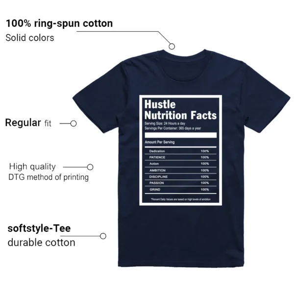 Air Jordan 1 High OG Midnight Navy Matching T-shirt Hustle Facts Features