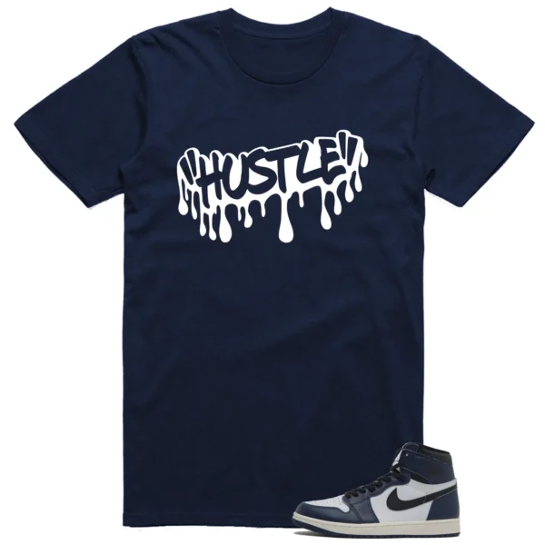 Air Jordan 1 High OG Midnight Navy Matching T-shirt Hustle