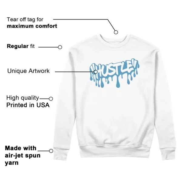 Hustle Sweatshirt to Match Jordan 17 Low UNC 2024 Features