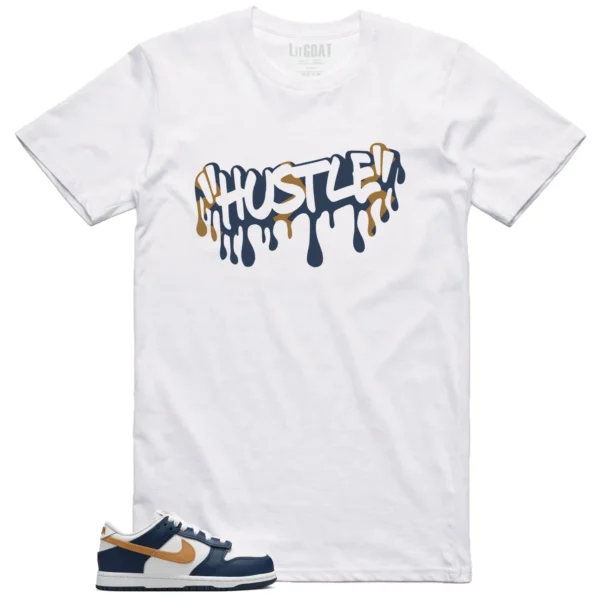 Nike Dunk Low Midnight Navy Wheat Matching T-shirt Hustle