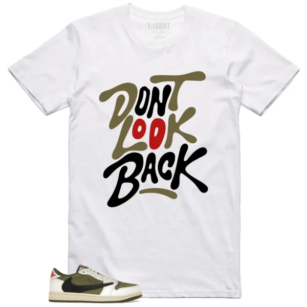 Jordan 1 Low x Travis Scott Medium Olive Style: Don't Look Back Shirt