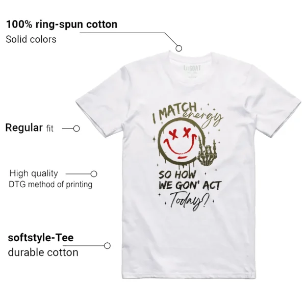 Jordan 1 Low x Travis Scott Medium Olive Matching Tee Shirt - Match Energy Features