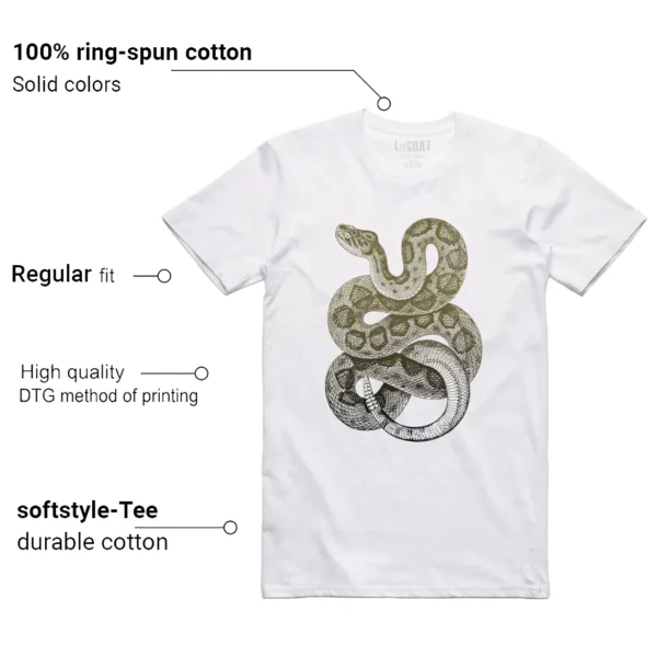 Python Snake Shirt for Jordan 1 Low x Travis Scott Medium Olive Sneaker Features