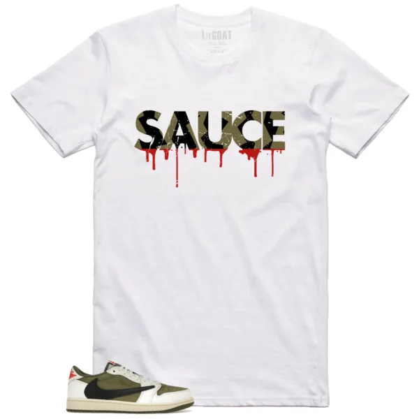 Sauce Tee to Match Your Jordan 1 Low x Travis Scott Medium Olive