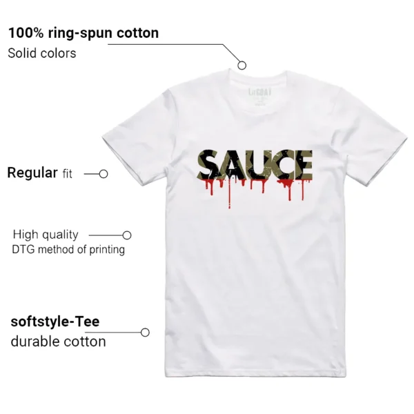 Sauce Tee to Match Your Jordan 1 Low x Travis Scott Medium Olive Features