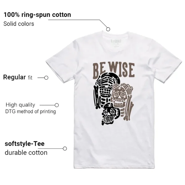 Jordan 1 Retro Low OG Mocha 'Be Wise' Matching Shirt Features