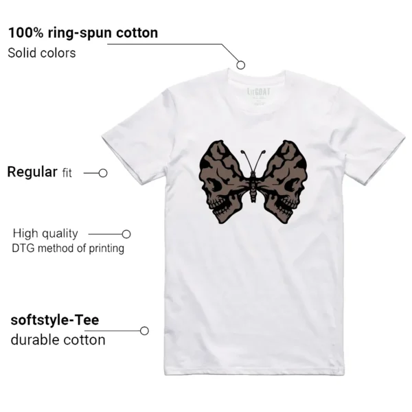 Butterfly Skulls Shirt for Jordan 1 Retro Low OG Mocha Fans Features