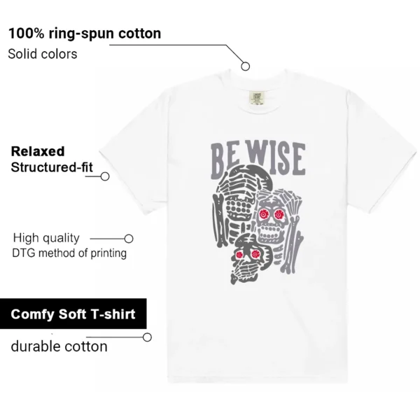 Jordan 3 Cement Grey 'Be Wise' Matching Shirt Features