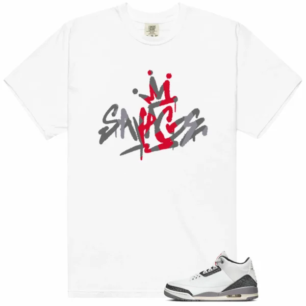 Savage Style Shirt for Jordan 3 Cement Grey Lovers