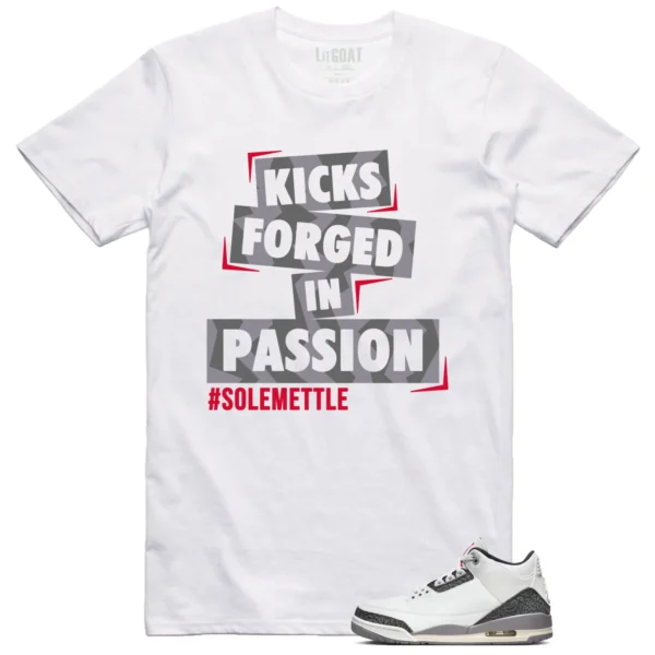 Jordan 3 Cement Grey Matching T-shirt Kicks Passion