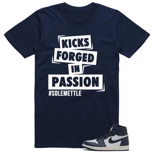 Air Jordan 1 High OG Midnight Navy Matching T-shirt Kicks Passion