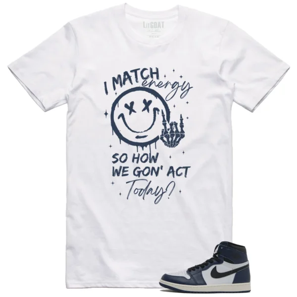 Jordan 1 High OG Midnight Navy Matching T-shirt Match Energy