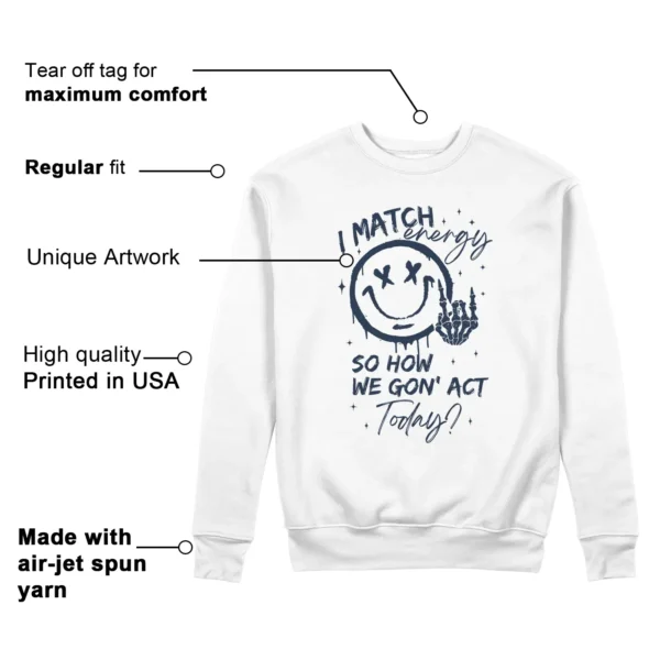 Match Energy Sweatshirt to Match Jordan 1 High OG Midnight Navy Features