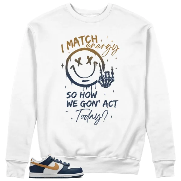 Match Energy Sweatshirt to Match Nike Dunk Low Midnight Navy Wheat