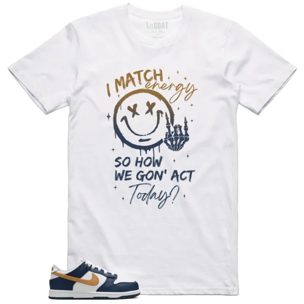 Nike Dunk Low Midnight Navy Wheat Matching T-shirt Match Energy