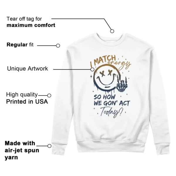 Match Energy Sweatshirt to Match Nike Dunk Low Midnight Navy Wheat Features