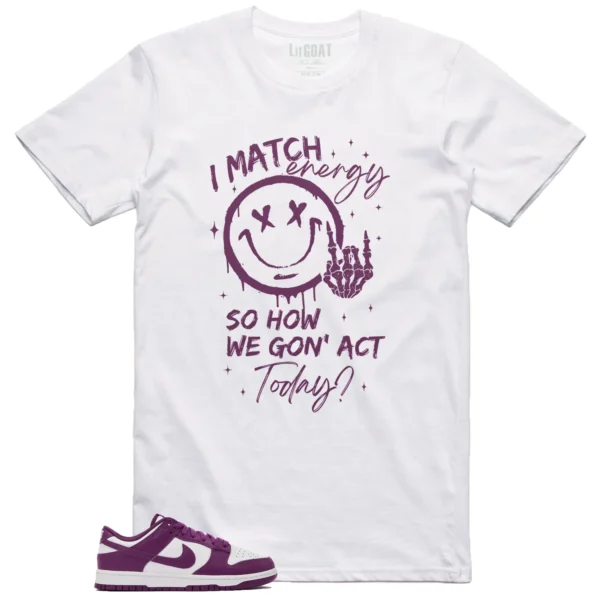 Nike Dunk Low White Viotech Matching T-shirt Match Energy