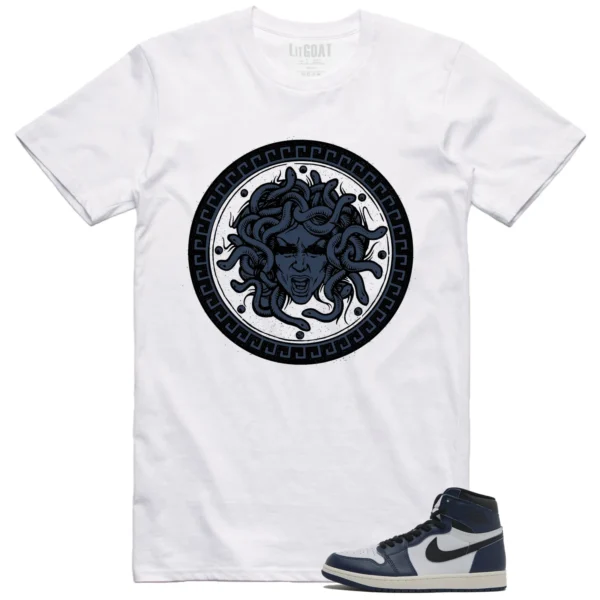 Jordan 1 High OG Midnight Navy Matching T-shirt Medusa