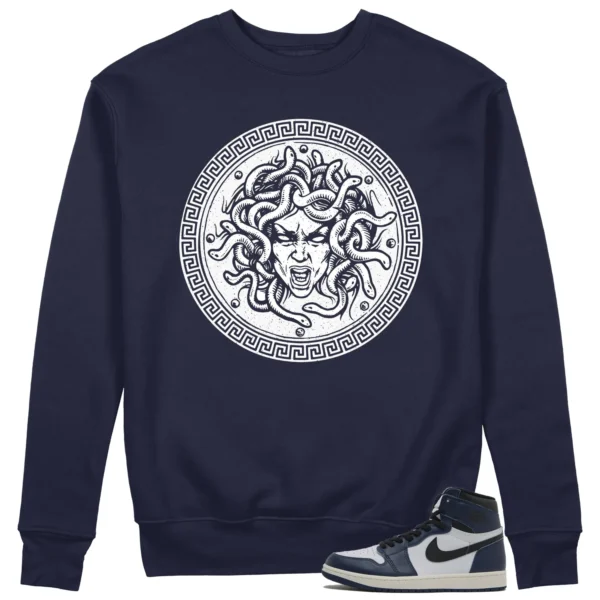 Medusa Sweatshirt to Match Air Jordan 1 High OG Midnight Navy