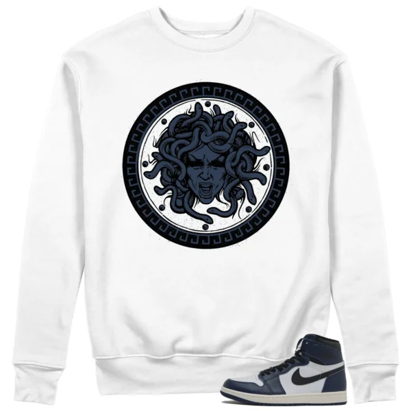 Medusa Sweatshirt to Match Jordan 1 High OG Midnight Navy