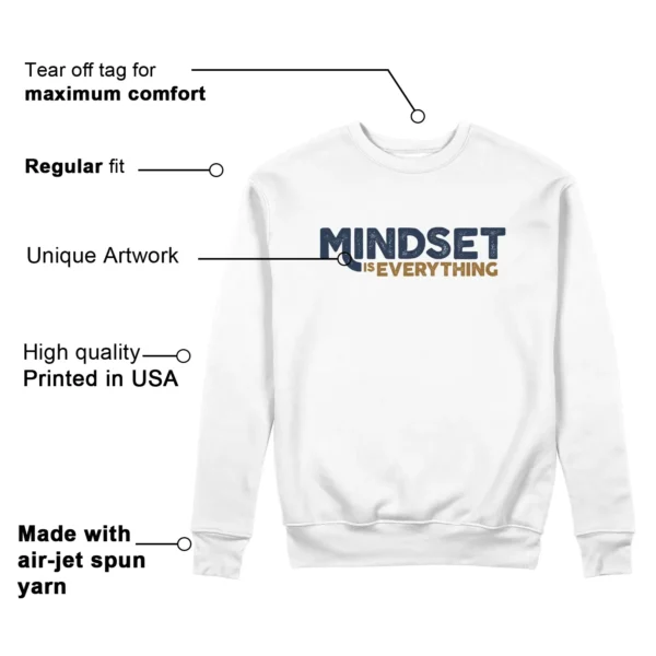 Mindset Sweatshirt to Match Nike Dunk Low Midnight Navy Wheat Features