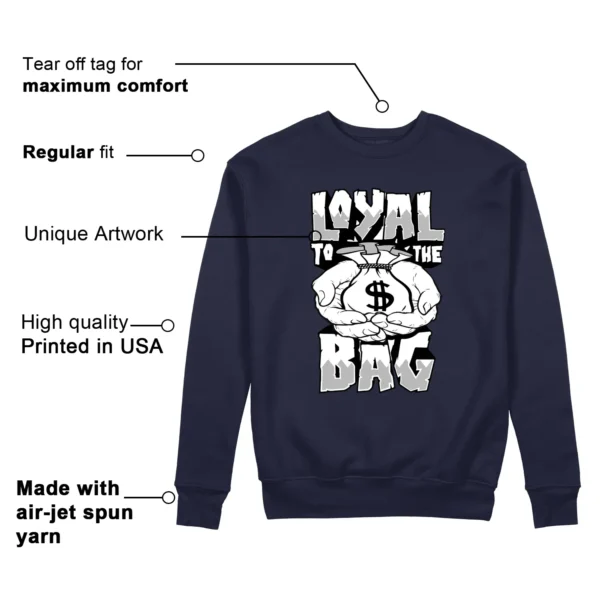 Money Loyalty Sweatshirt to Match Air Jordan 1 High OG Midnight Navy Features