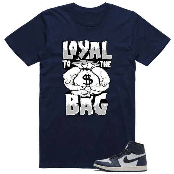 Air Jordan 1 High OG Midnight Navy Matching T-shirt Money Loyalty