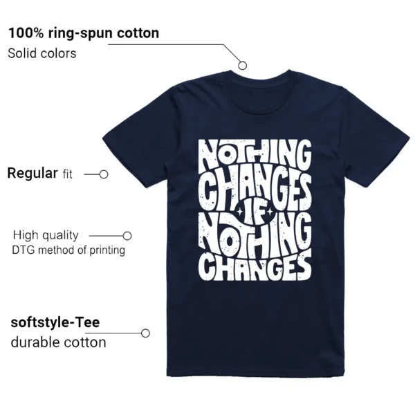 Air Jordan 1 High OG Midnight Navy Matching T-shirt Nothing Changes Features