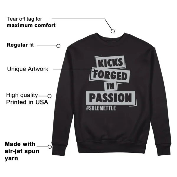 Passion Kicks Sweatshirt - Perfect Match for Jordan 12 Black Wolf Grey Features