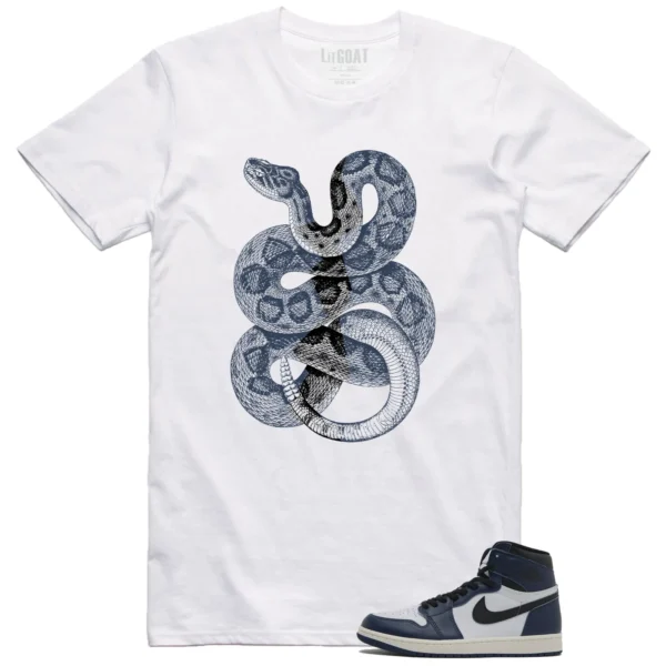 Jordan 1 High OG Midnight Navy Matching T-shirt Python Snake