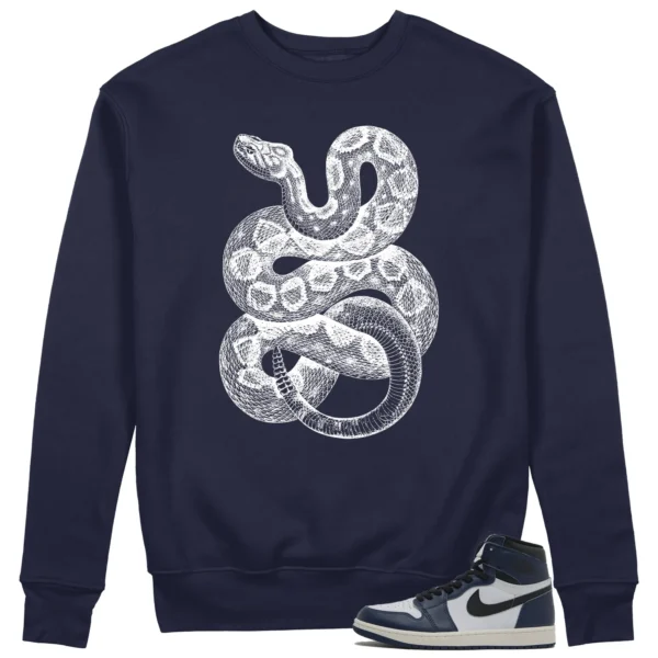 Python Snake Sweatshirt to Match Air Jordan 1 High OG Midnight Navy