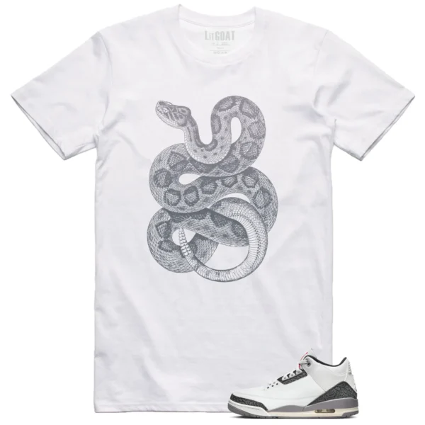 Jordan 3 Cement Grey Matching T-shirt Python Snake